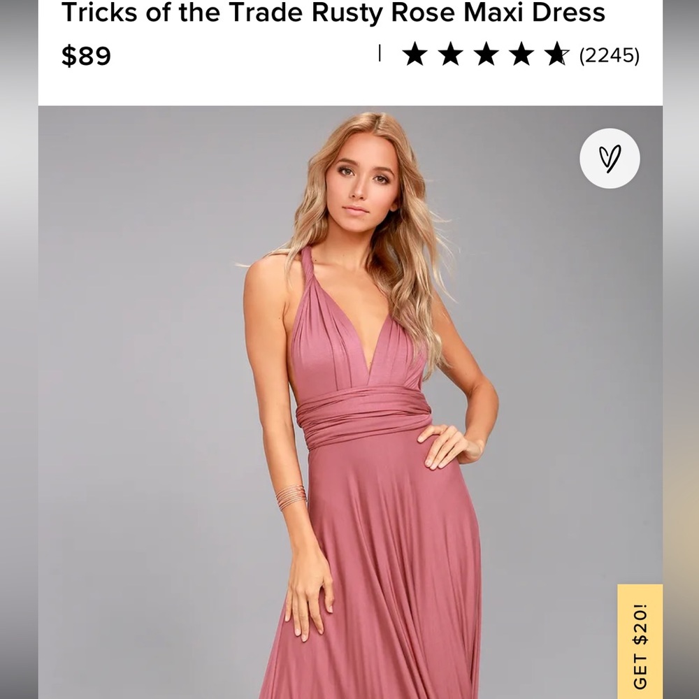 Lulus Tricks Of The Trade Rust Rose Dress Size M